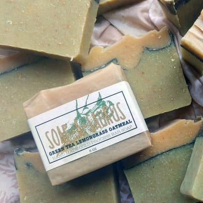 Green Tea Lemongrass Oatmeal Cold Process Bar Soap